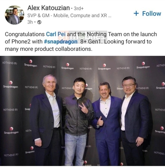 Carl Pei confirms premium Snapdragon 8+ Gen 1 chip for Nothing Phone (2)