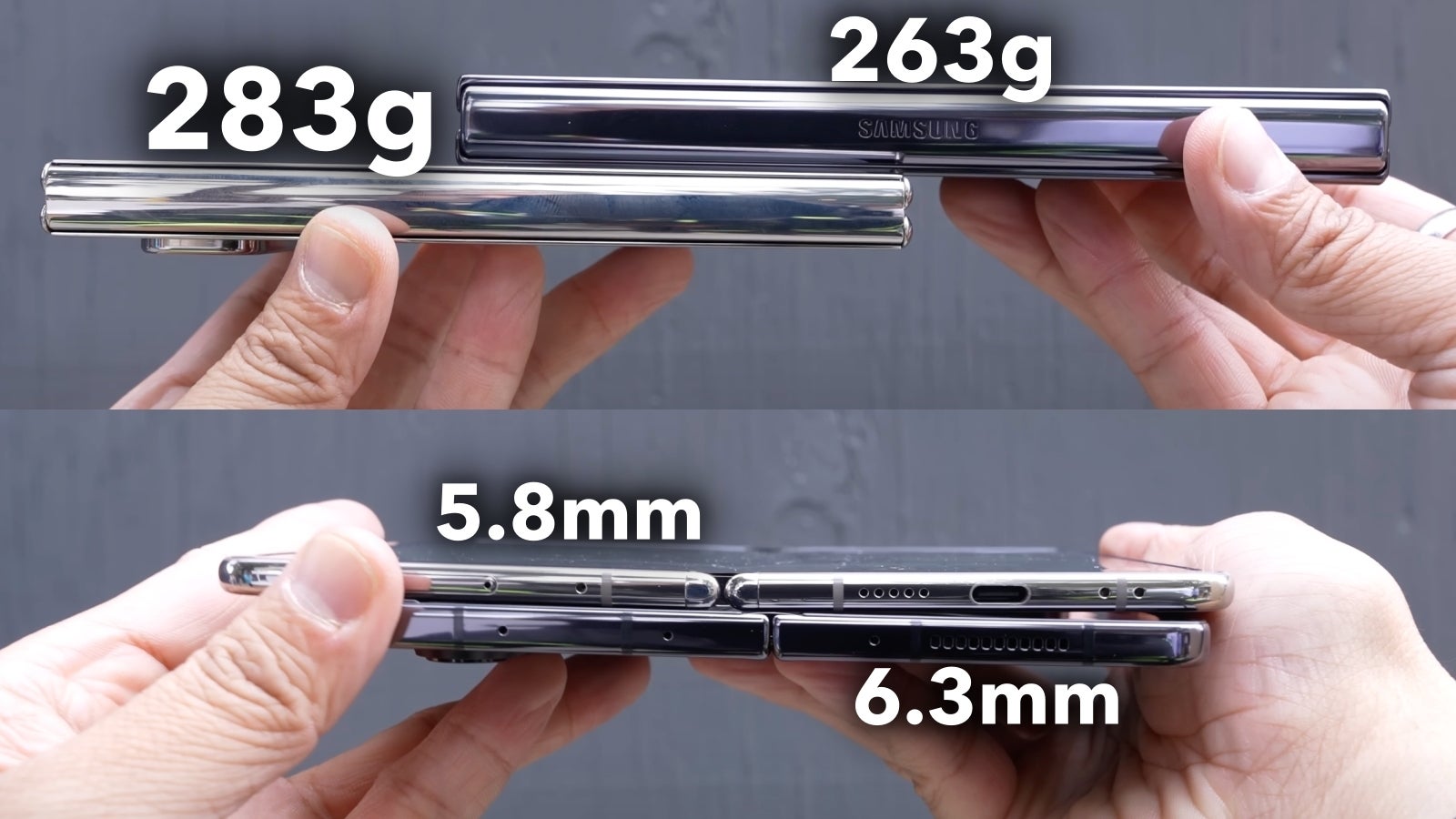 The Pixel Fold is noticeably heavier than the (already heavy) Galaxy Z Fold 4 but it's also noticeably thinner. - Pixel Fold: Google’s anti-Galaxy Fold foldable hasn’t learned much from Samsung’s mistakes