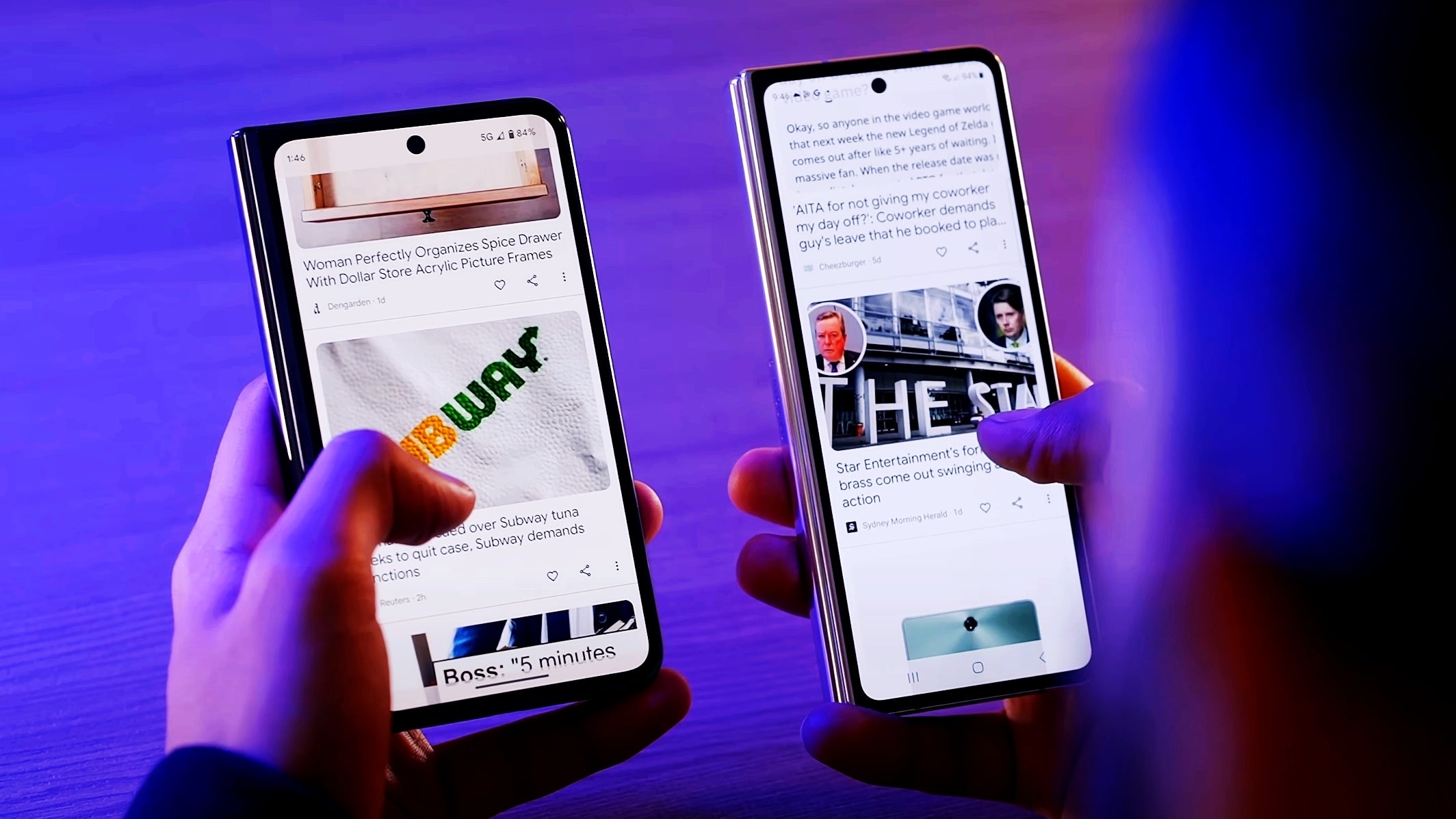 Pixel Fold (left), Galaxy Z Fold 4 (right). Google's foldable has the more practical cover screen. - Pixel Fold: Google’s anti-Galaxy Fold foldable hasn’t learned much from Samsung’s mistakes