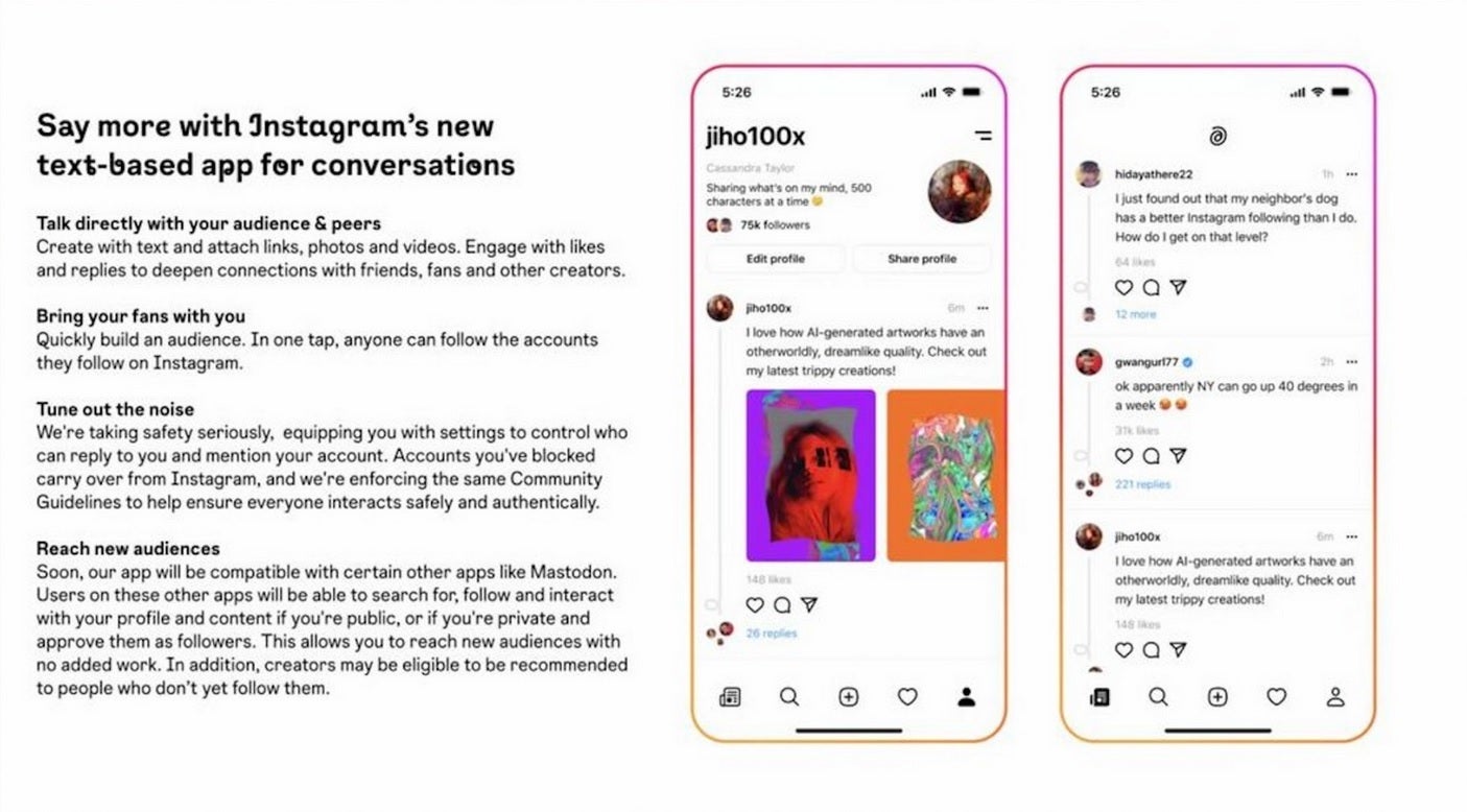 Leaked marketing slide for Instagram&#039;s rumored Twitter competitor - Leaked slide reveals Instagram&#039;s challenger to Twitter; app could launch next month