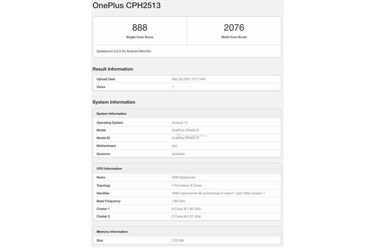 OnePlus Nord N30 5G repéré sur GeekBench exécutant Snapdragon 695
