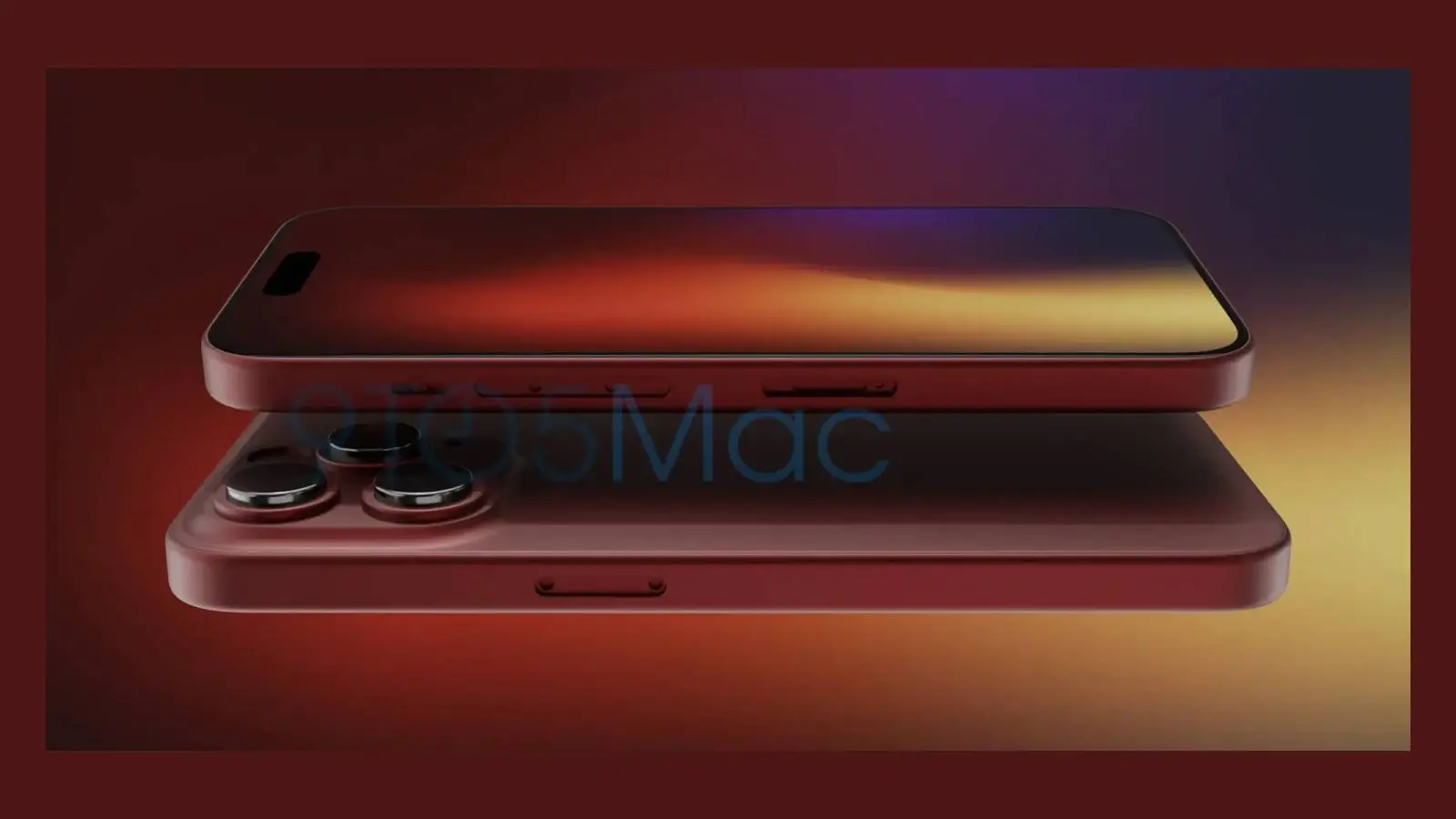 Render of the iPhone 15 Pro in the rumored red color. (Image Source - 9to5Mac) - iPhone 15 colors: what to expect