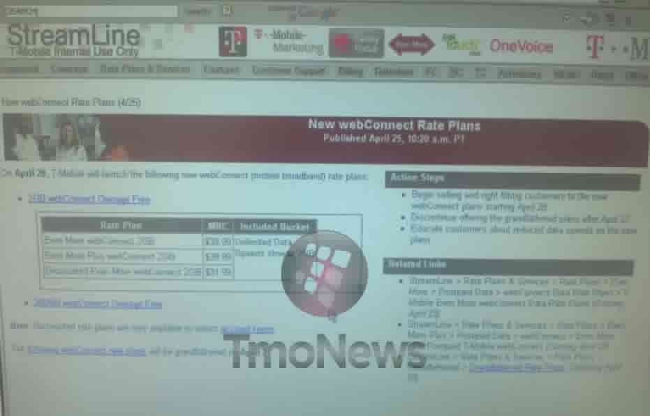 Leaked internal screenshot sheds credibility to T-Mobile&#039;s new 2GB data plan