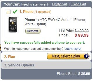 HTC EVO 4G in white receives its lowest pricing to date with Amazon; $89.99 on-contract