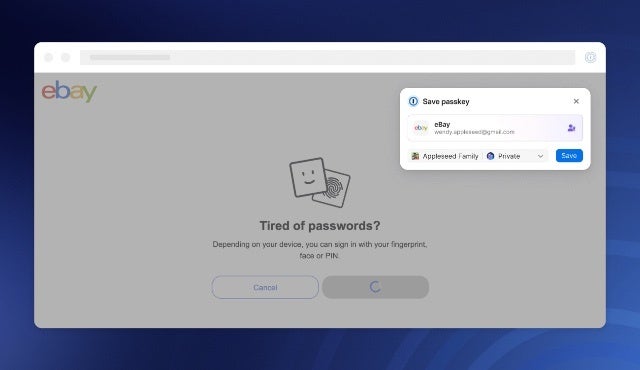 1Password rolls out support for Passkeys in beta for browsers, with limited support on mobile