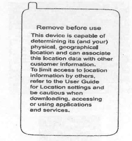 Verizon will put this removable sticker on all new phones that it sells - Verizon to put sticker on all new phones to warn about location tracking