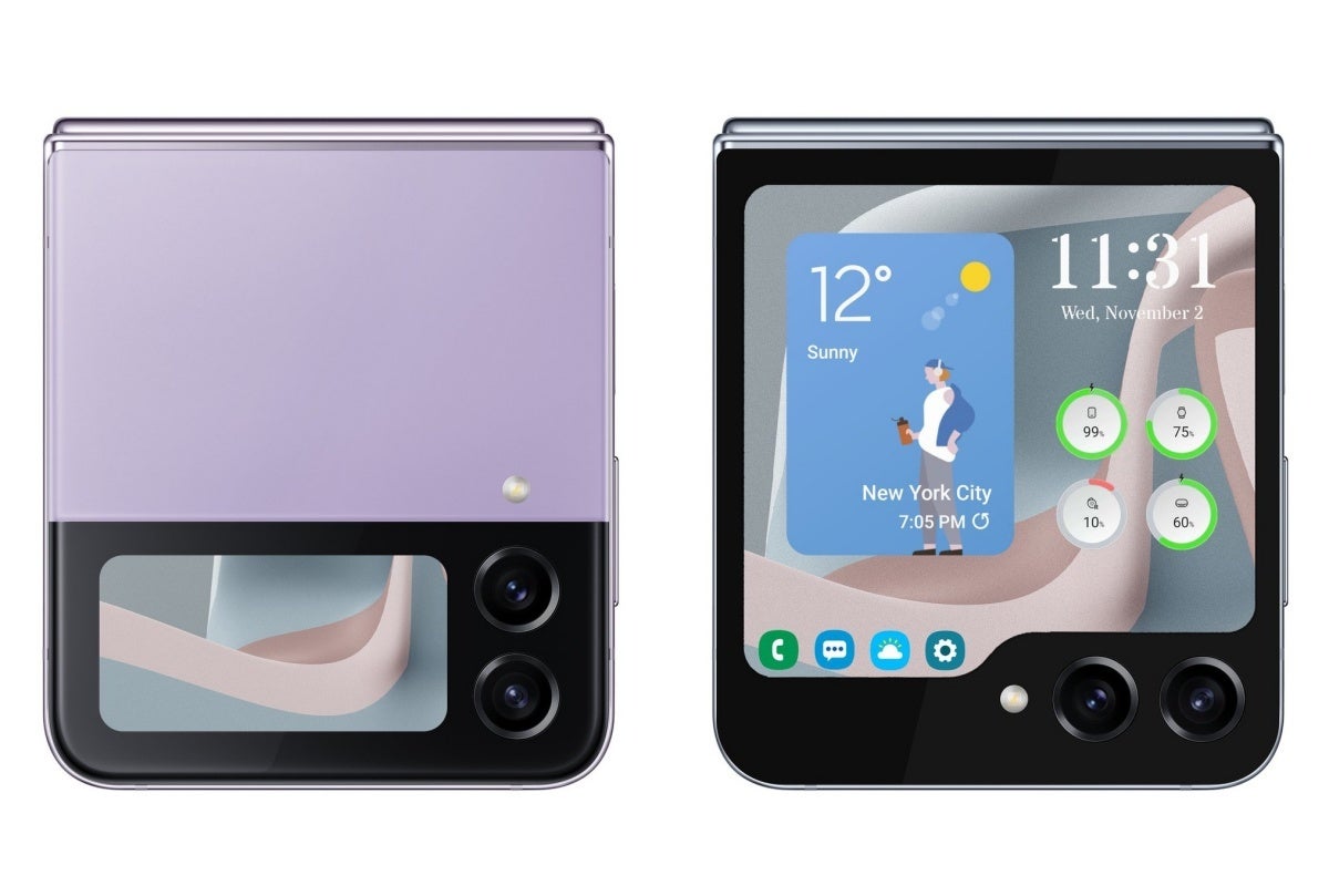 L'écran externe du Z Flip 4 (à gauche) est affiché ici à côté de l'écran secondaire du Z Flip 5 (à droite).  - Ces spécifications clés du Galaxy Z Flip 5 rendent le son pliable de nouvelle génération de Samsung très familier