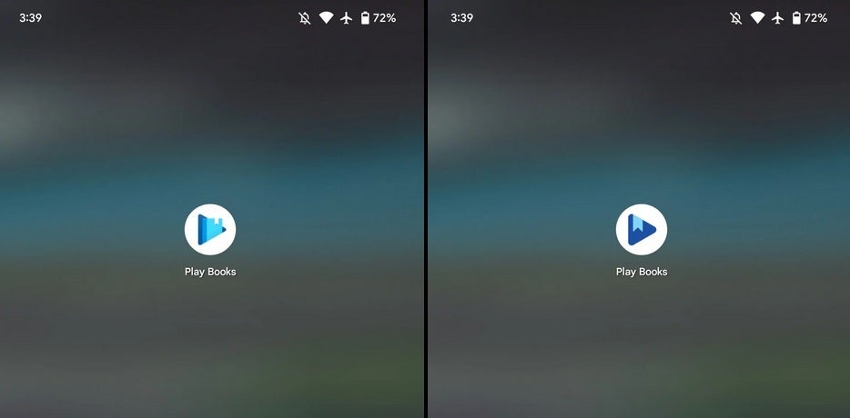 The old Play Books icon on the left and the new one on the right. Image credit 9to5Google - A new icon arrives for the Google Play Books app