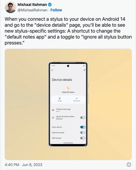 Android 14 prepares improved stylus support