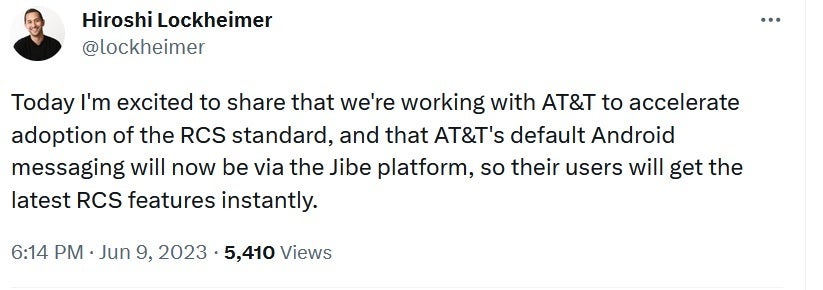Those using AT&amp;amp;T&#039;s Android messaging app will now be able to access RCS - AT&amp;T moves its default Android messaging to RCS
