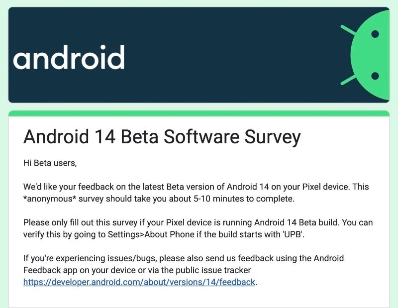 Source - Google - Google veut connaître votre avis sur Android 14 Beta 3