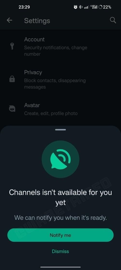 Source - WaBetaInfo - WhatsApp is testing a notifier option for their new Channels feature on Android