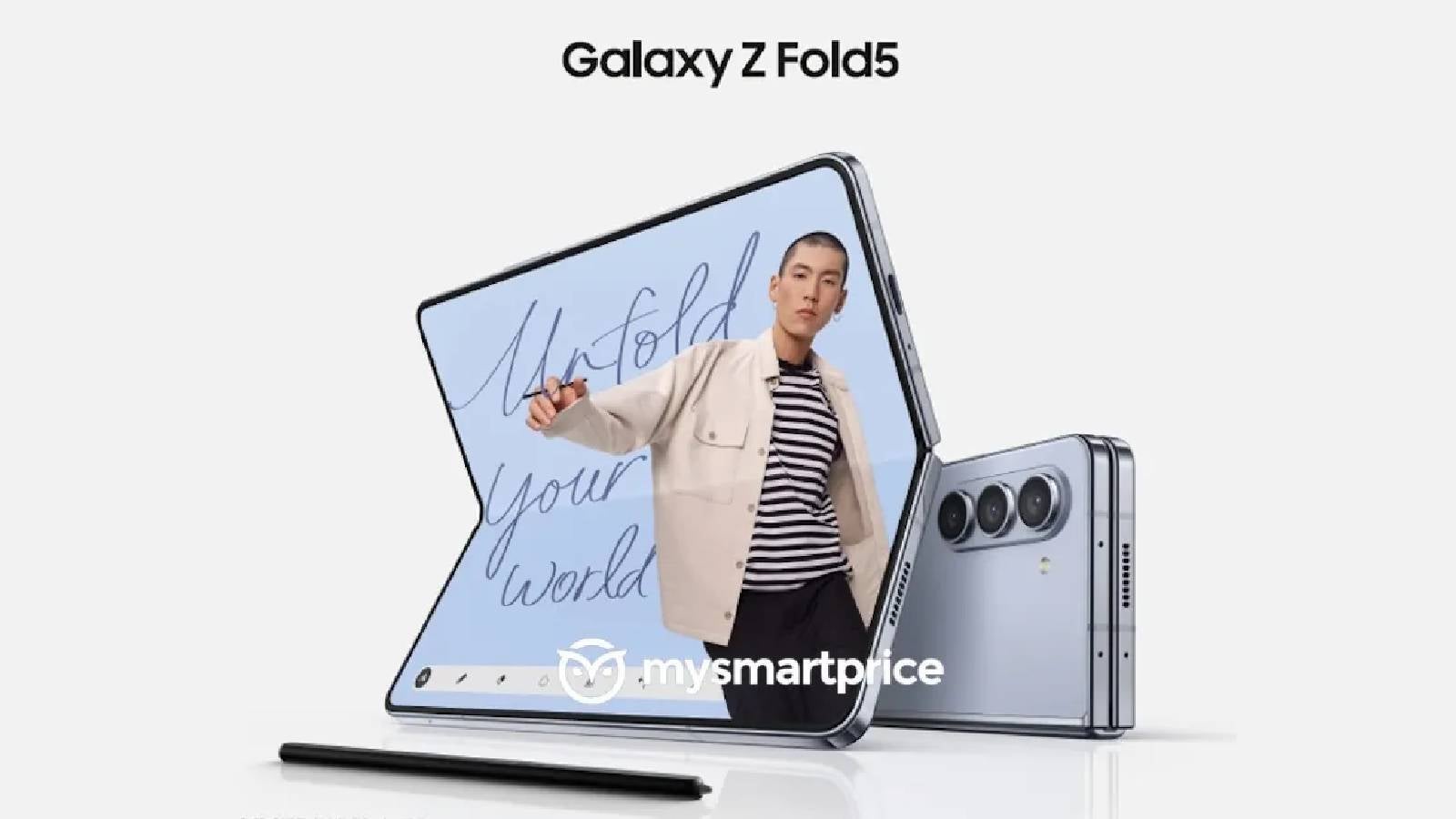 Leaked Galaxy Z Fold 5 poster - Alleged Galaxy Z Fold 5 marketing poster shows the biggest design change