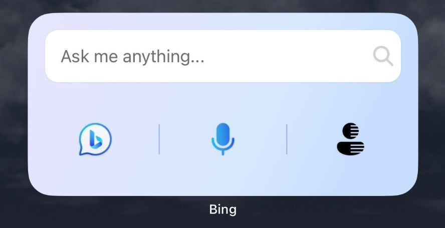 One of the two Bing widgets now available on iOS - Two Bing widgets are now available for the iOS home screen