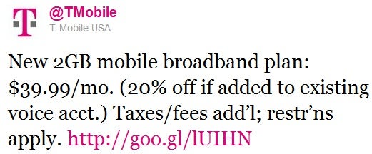 T-Mobile makes its 2GB for $40 data plan official