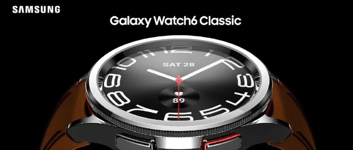 Leaked promotional marketing image of the Galaxy Watch 6 Classic - U.S. Galaxy Watch 6 and Watch 6 Classic prices are estimated following leak of overseas pricing