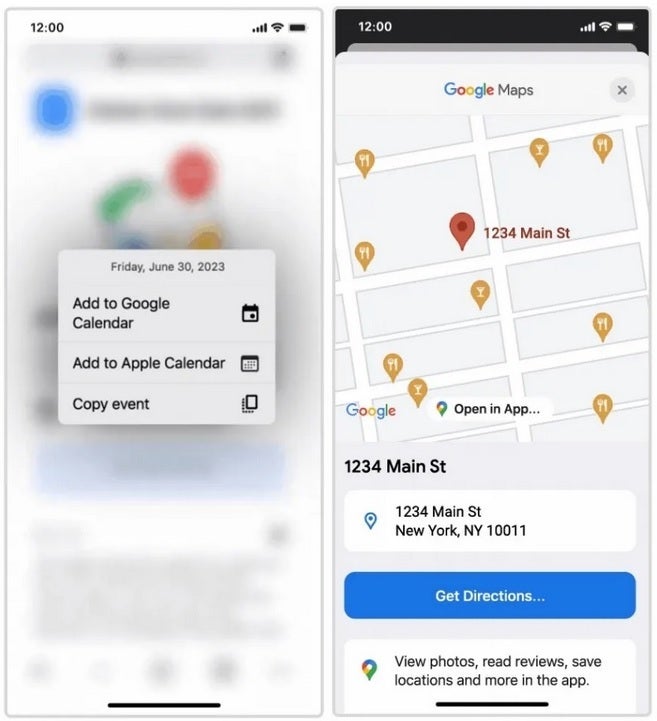 Vous pourrez bientôt ouvrir une mini-version   de Google Maps dans l'application iOS Chrome - Les applications Google telles que Maps, Translate, Calendar et Lens sont intégrées à l'application iOS Chrome