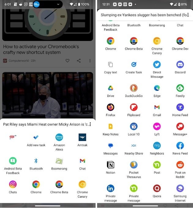 The share sheet from the Sharedr app - If the Android 14 Beta program killed your Pixel's share sheet, simply install this app