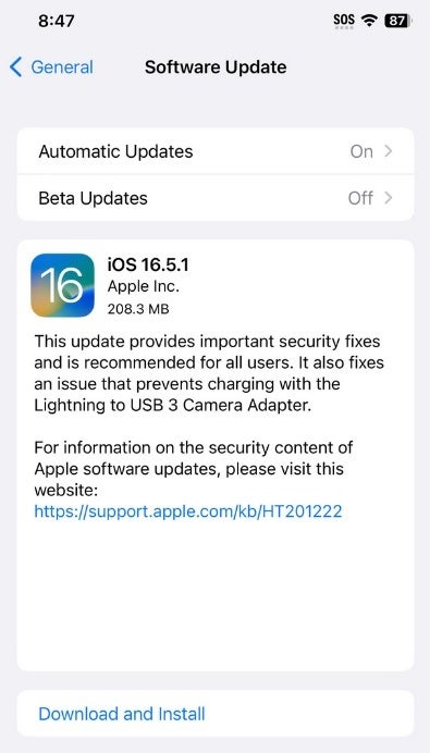 Apple a diffusé aujourd'hui iOS 16.5.1 pour l'iPhone et iPadOS 16.5.1 pour l'iPad - Apple lance iOS 16.5.1 ;  la mise à jour corrige deux failles de sécurité et corrige un accessoire iPhone populaire