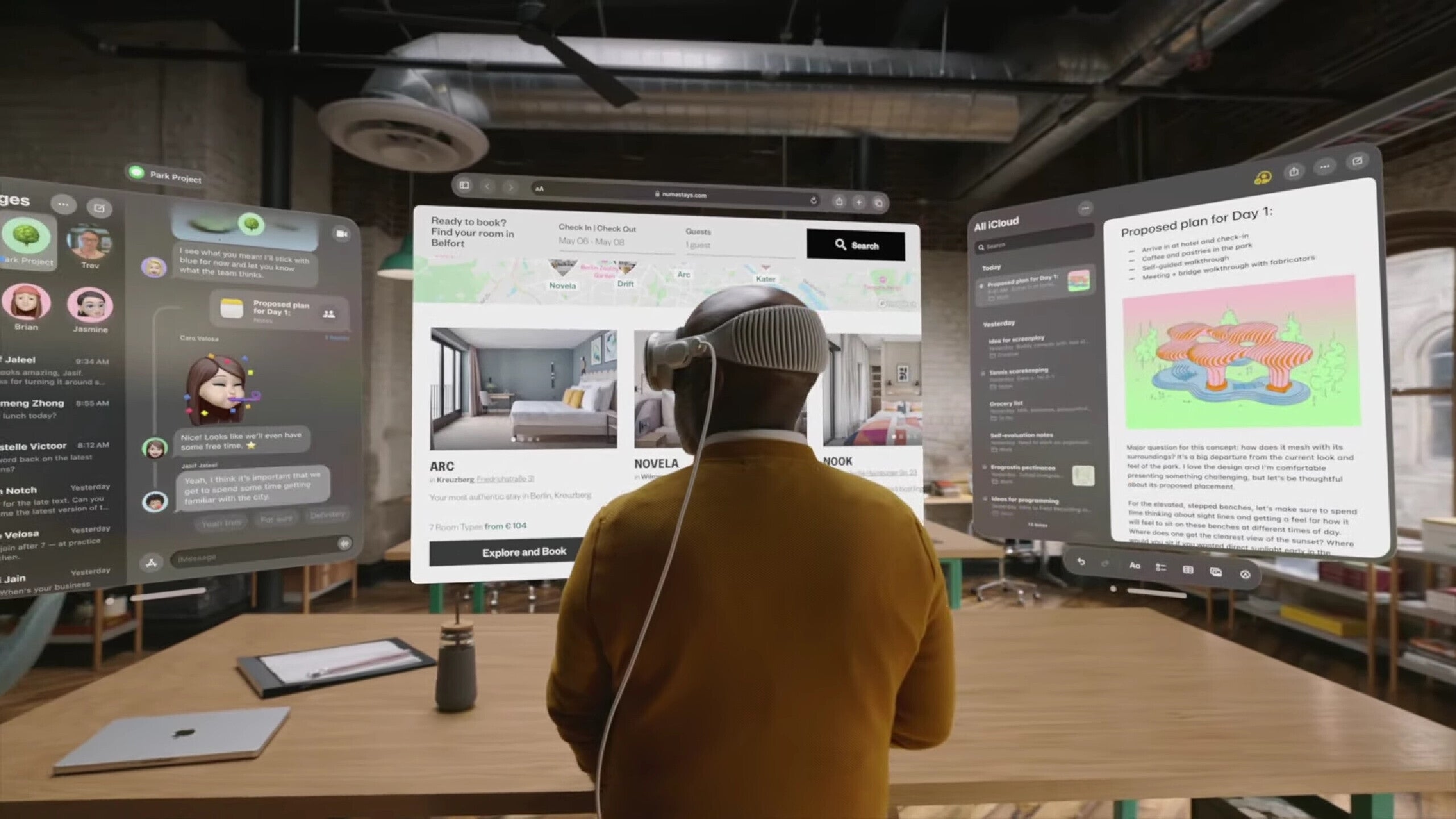 The oddly familiar-looking Apple Vision Pro multi-window multitasking, as showcased in Apple's reveal video - Why the $3500 Apple Vision Pro made me appreciate Meta, and anticipate the Quest 3
