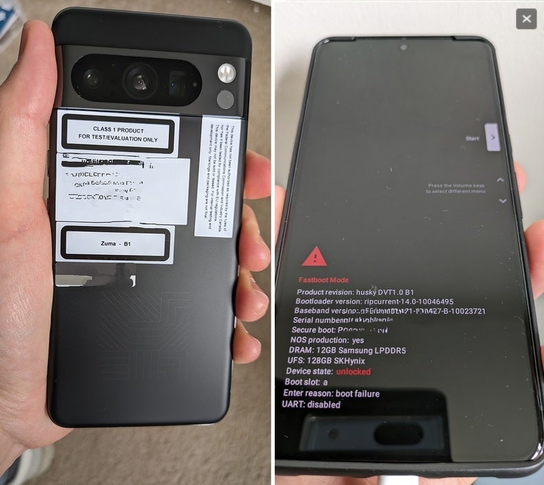 Live photos of a Pixel 8 Pro prototype - Pixel 8 Pro live images are shared on Reddit