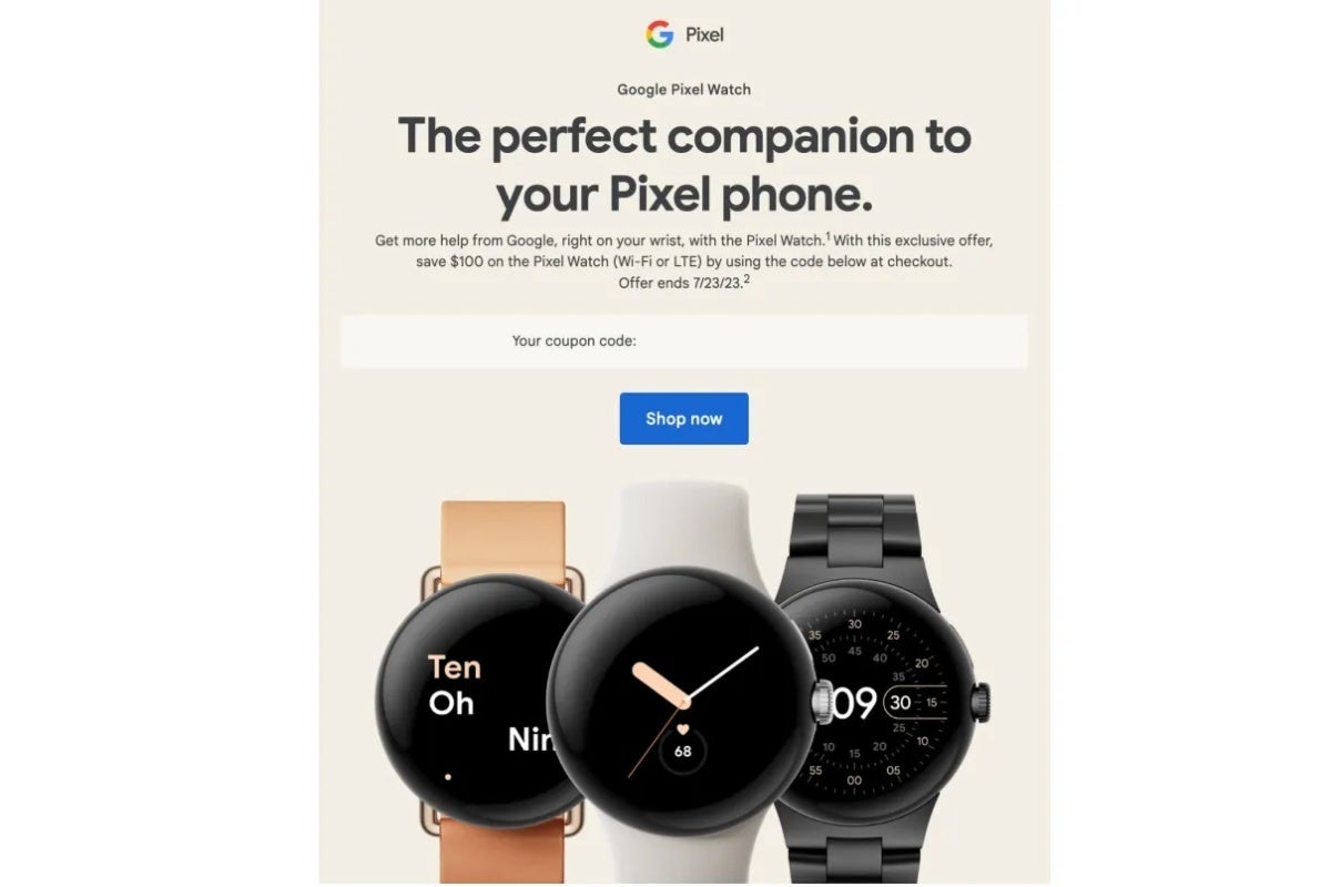 Check your email (or Reddit) if you want to take an unprecedented $100 off Google's Pixel Watch