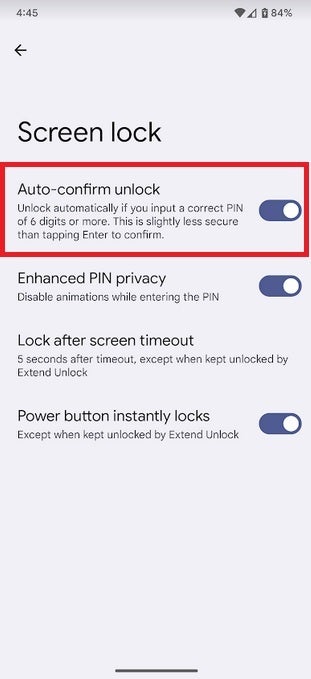 تأیید خودکار باز کردن قفل را روشن کنید و دیگر نیازی به زدن دکمه enter برای باز کردن قفل گوشی از طریق پین نخواهید داشت - Android 14 Beta 4 با ویژگی‌های جدید و بازگشت برگه اشتراک‌گذاری در اینجاست!
