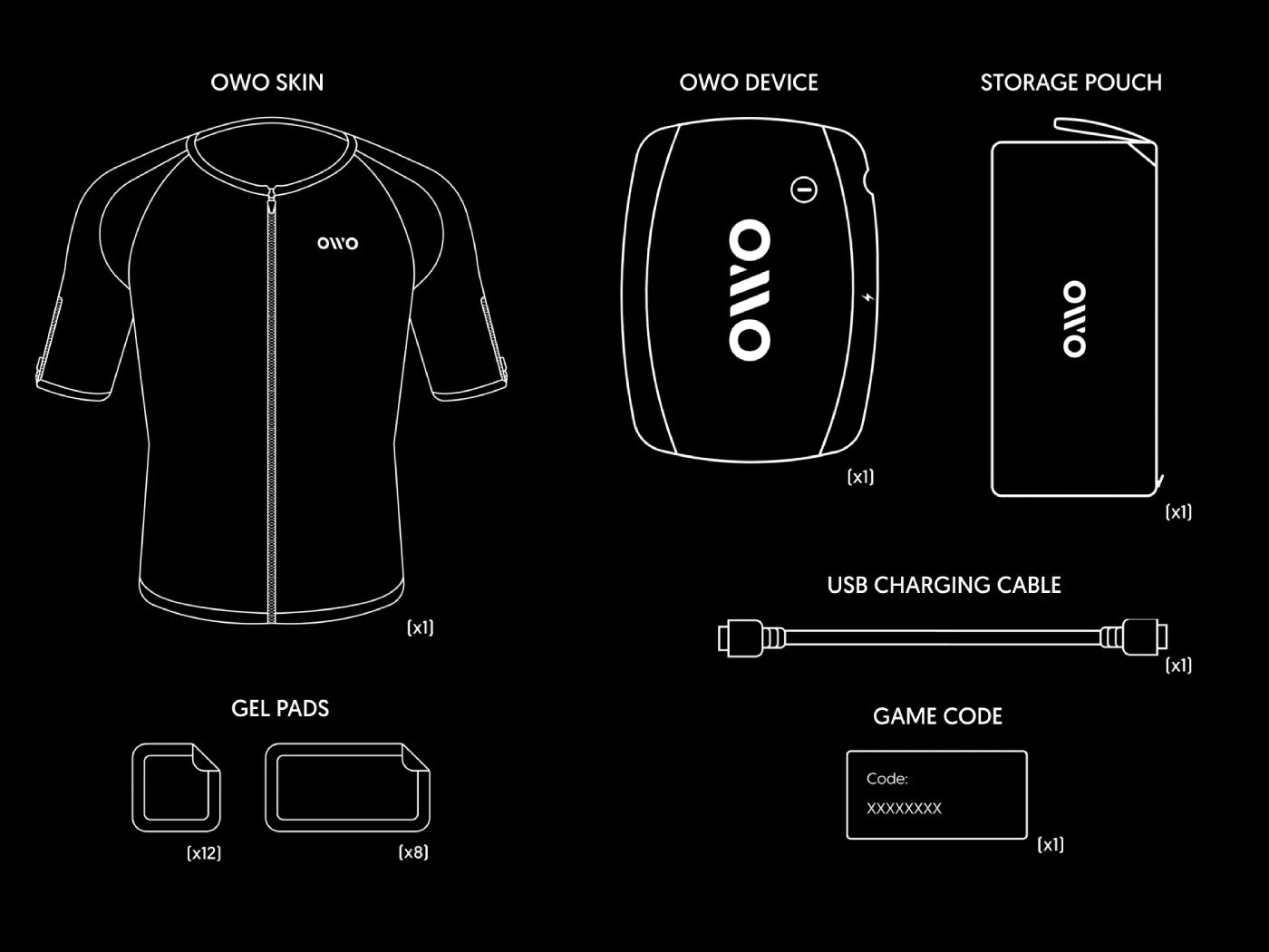 Here&#039;s what comes with each haptic shirt. - Feel the pressure for real with a haptic shirt that augments your virtual reality