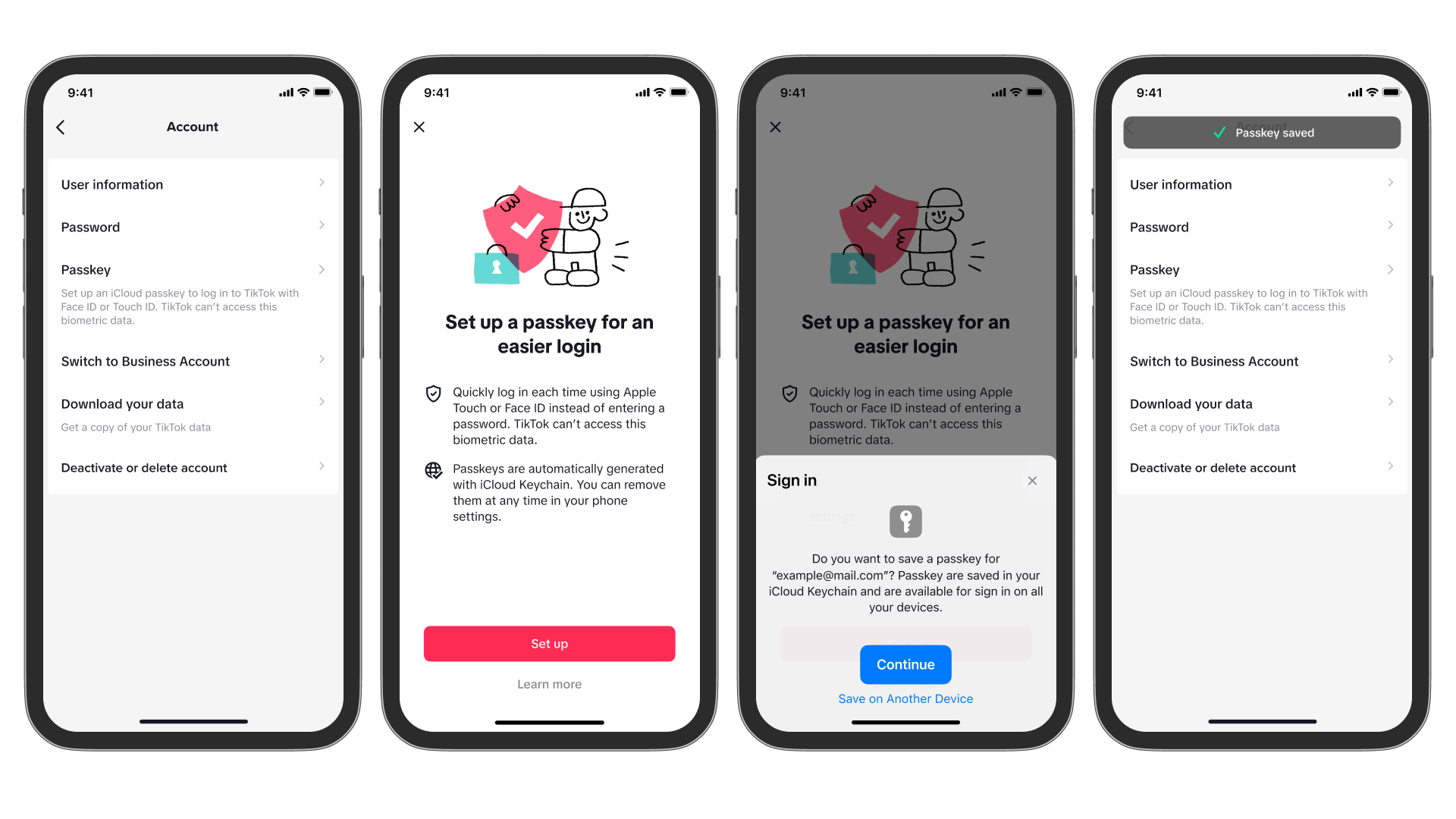 Image Credit–TikTok - TikTok introduces passkey login for iOS users and joins big tech companies into an alliance