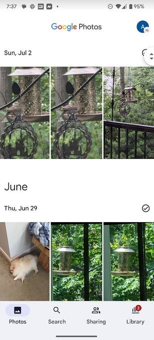Come appare l'app Google Foto su Android prima dell'aggiornamento: un piccolo numero di utenti iOS e Android sta testando un nuovo look per l'app Google Foto