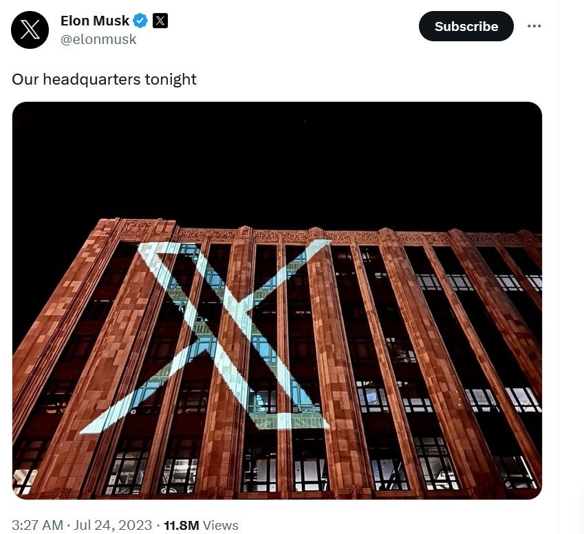 Bye, Bye Birdie: Musk says Twitter is changing its logo to the letter "X" (It's now official!)