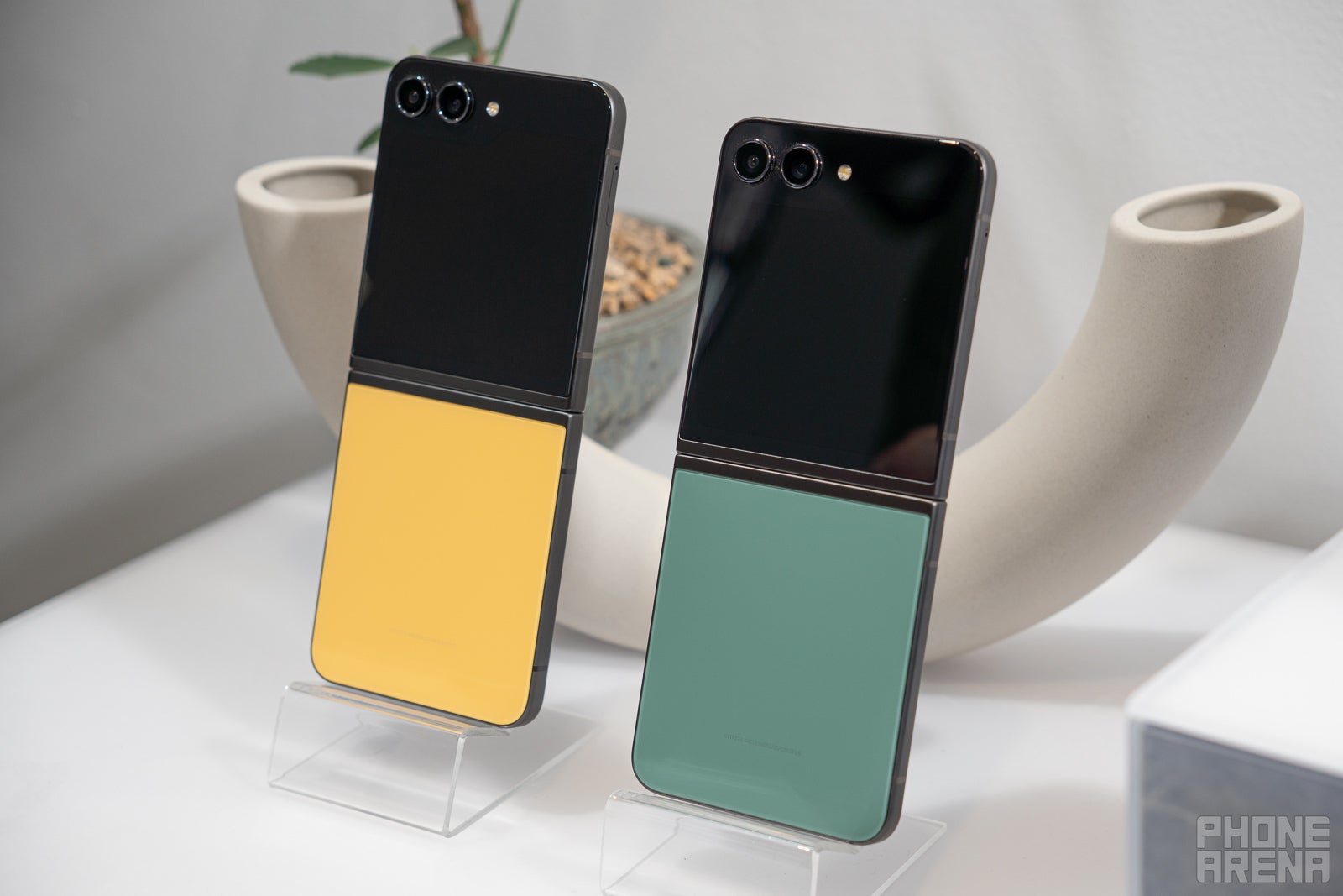 (Image Source - PhoneArena) We see the Green exclusive color, and the Yellow one - Galaxy Z Flip 5 colors: all the official hues