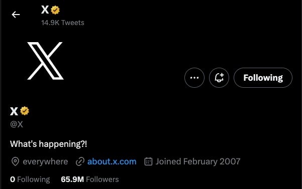 X (formerly Twitter) takes over @X handle from its original user