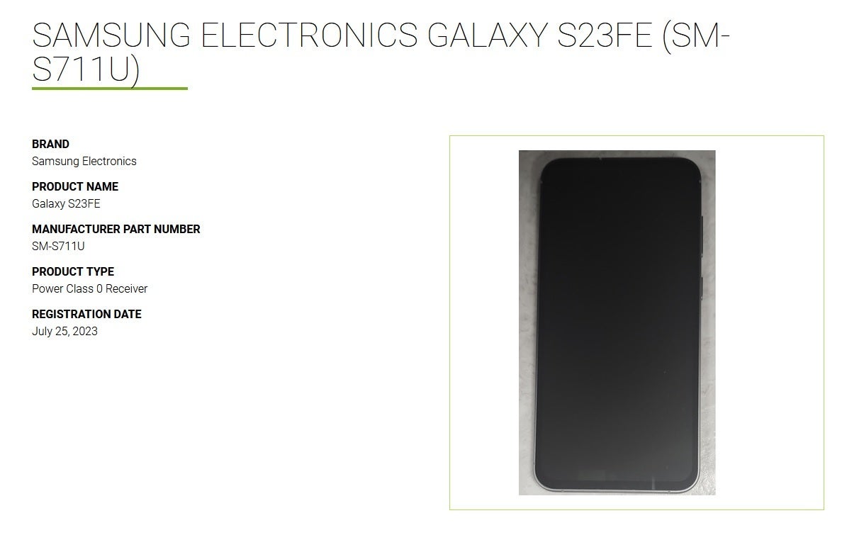 The first live image of the Galaxy S23 FE appears on the Wireless Power Consortium&#039;s website - First live image of the Galaxy S23 FE surfaces along with some bad news