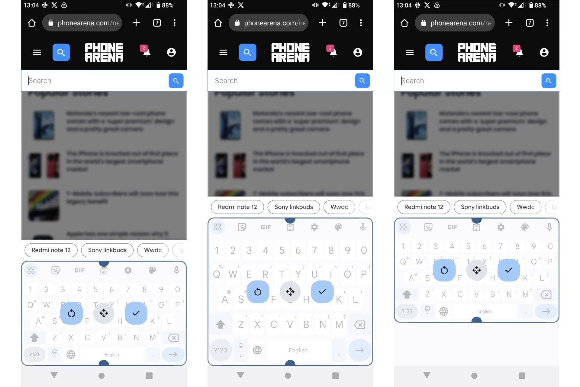 Beta Gboard update shows a drag mode for simpler keyboard resizing