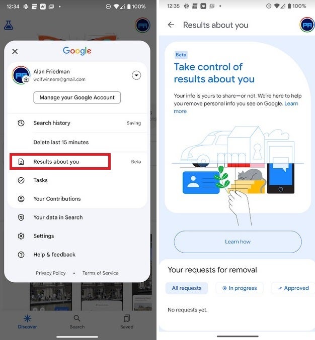 Request the removal of your contact information found on search results - Google will now alert you when your contact info shows up in a search result