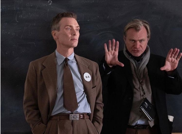 Christopher Nolan (right) and actor Cillian Murphy on the set of Oppenheimer (Image Credit&amp;ndash;Cristopher Nolan/Instagram) - 5 celebrities who don&#039;t use an iPhone and the surprising reasons why