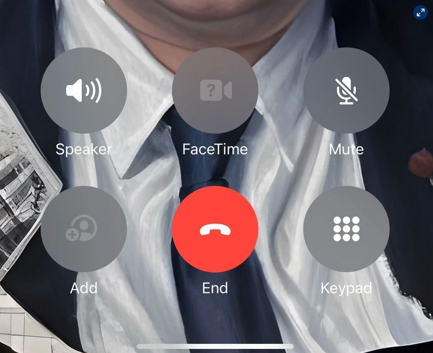 While the End Call button is returned to the middle of the screen in the latest iOS developer beta, it is now surrounded by two buttons. Image credit-CNBC - Latest iOS 17 developer beta returns "End Call" button to the middle of the screen but with a twist