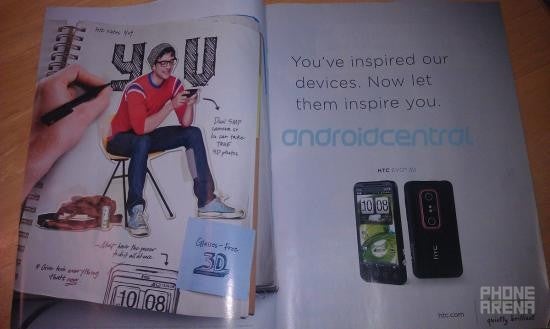 The HTC EVO 3D has been spotted in two magazines, EW and ESPN The Magazine - ESPN The Magazine, EW have ads for the HTC EVO 3D