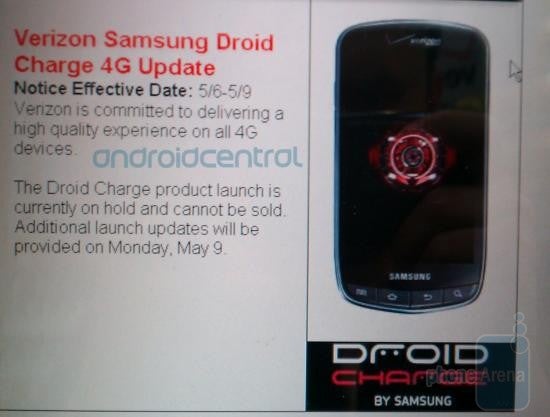 The Samsung DROID Charge launch remains on hold; next update from Costco is due Monday - Costco keeps us informed about the Samsung DROID Charge