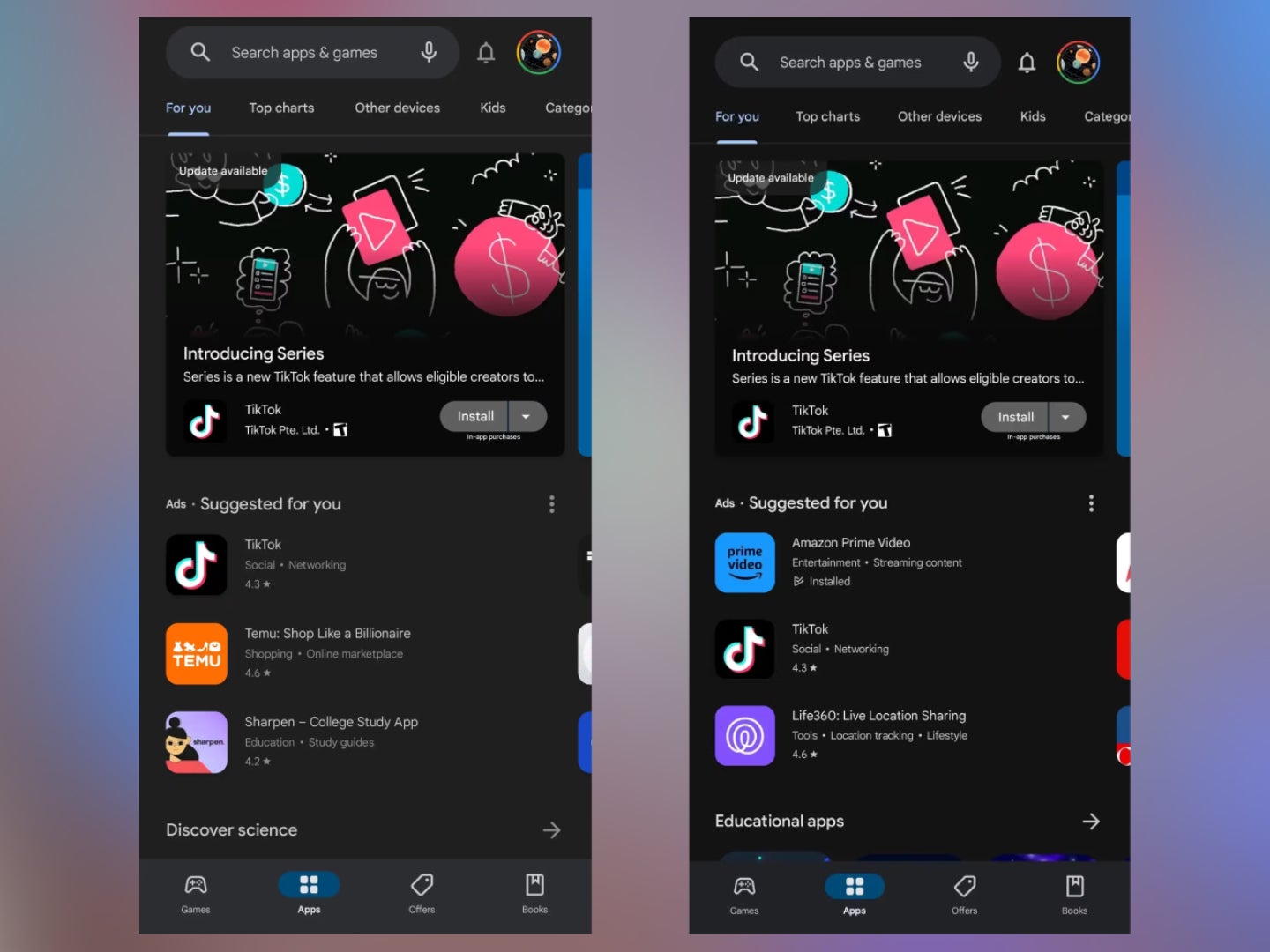 Have you considered the need for a darker dark mode on Google Play?