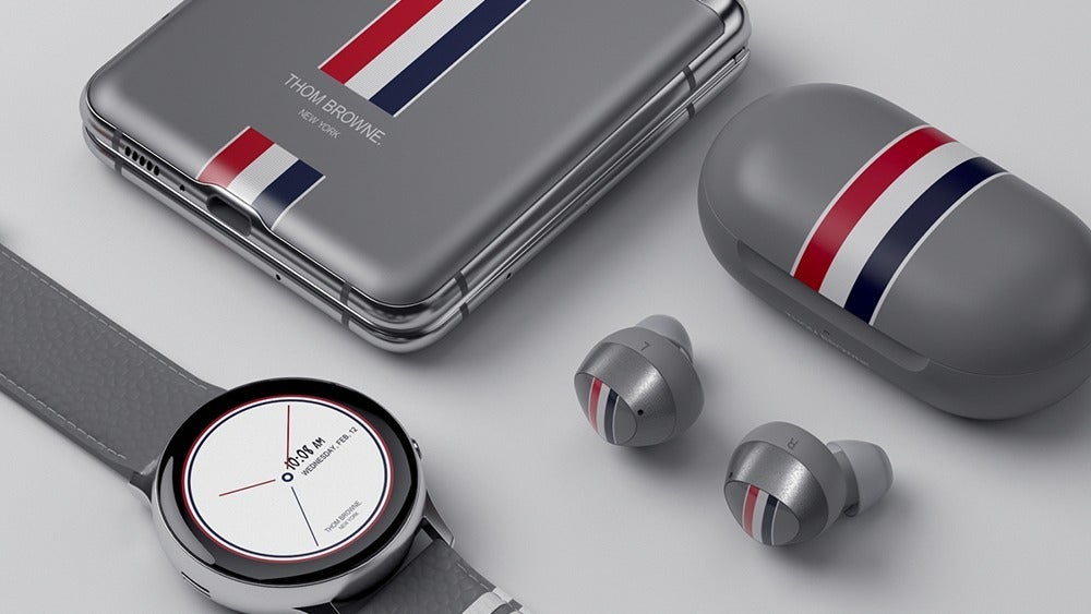 Galaxy Z Flip Thom Browne Edition from 2020 with matching accessories. - The Galaxy Z Fold 5 will be getting a special edition with a brand new fashionable look