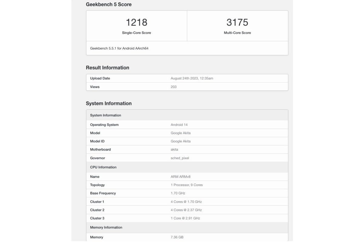 Benchmark listing suggests Google&#039;s Pixel 8a is a thing in (early) testing