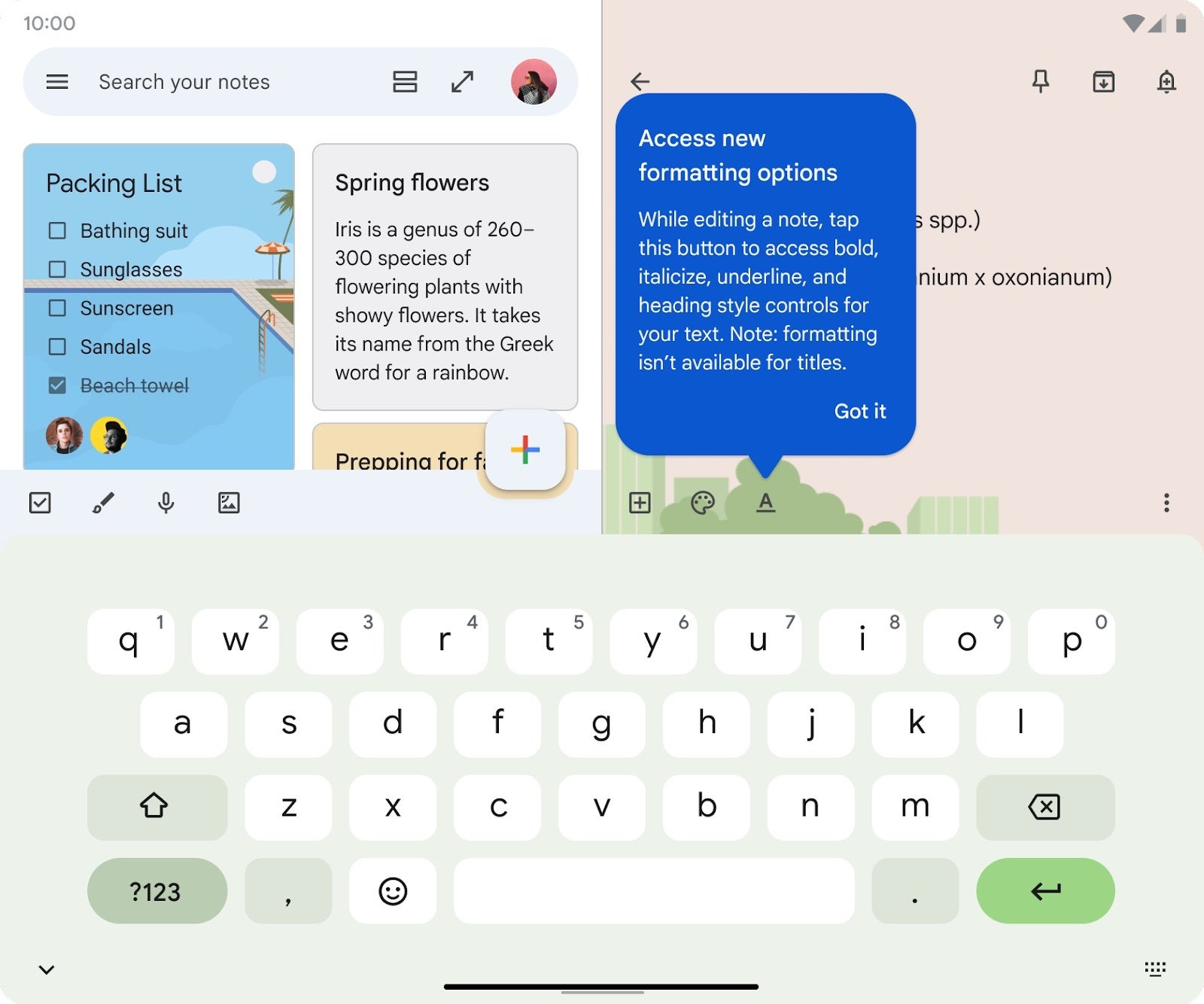 Source - Google - Google announces rich text formatting for Keep Notes on Android