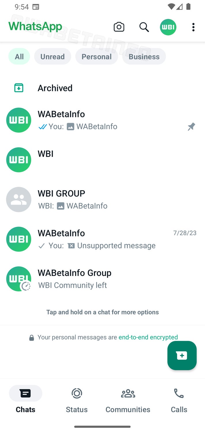 Crédito da imagem – Wabetainfo – O WhatsApp está trabalhando em um novo design de interface com cores e filtros de bate-papo alterados