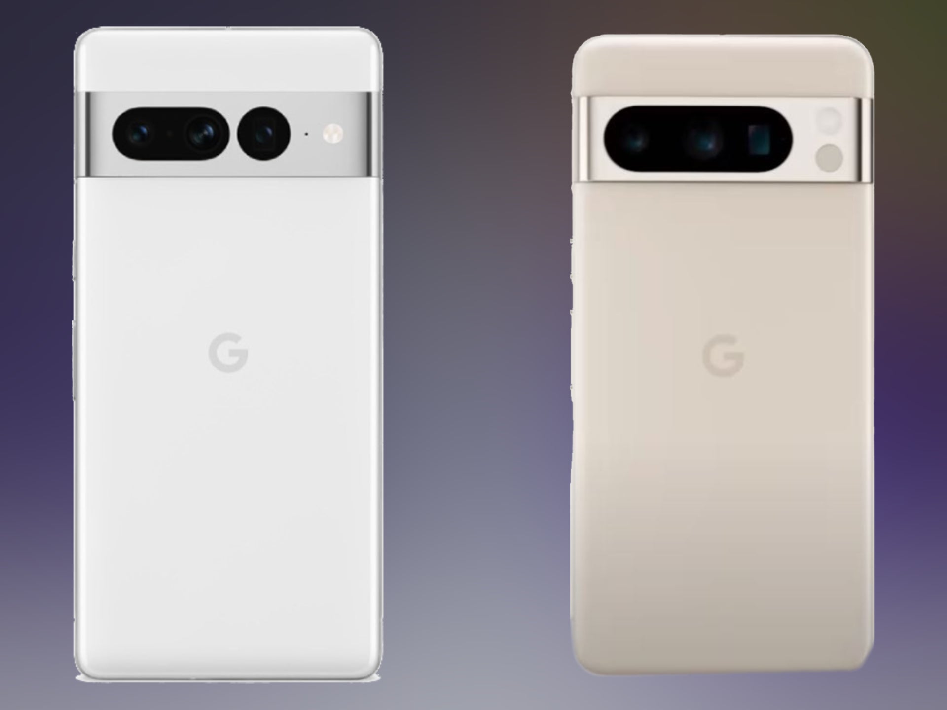 À esquerda está o Pixel 7 Pro e à direita, o próximo Pixel 8 Pro.  - O Google Pixel 8 foi revelado!  É aqui que você pode pré-encomendá-lo.