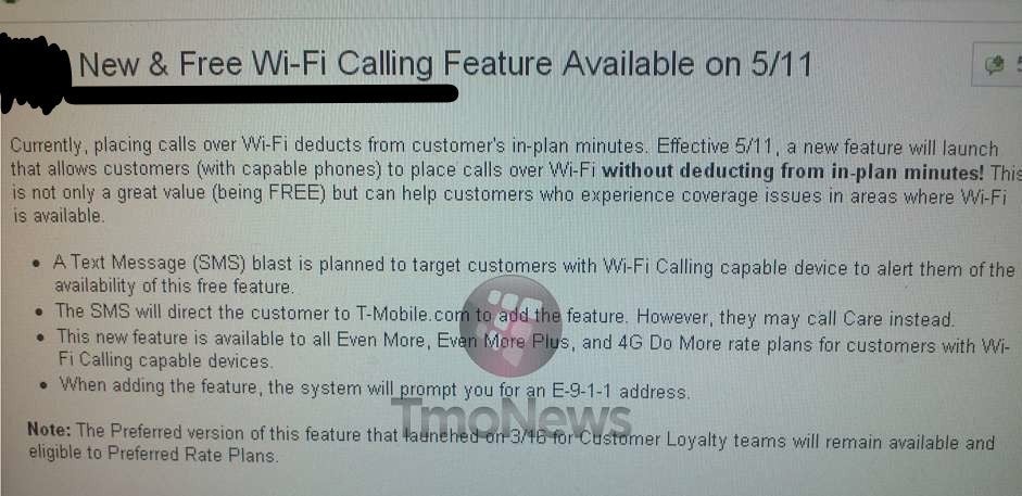 T-Mobile to allow free Wi-Fi calling starting tommorow