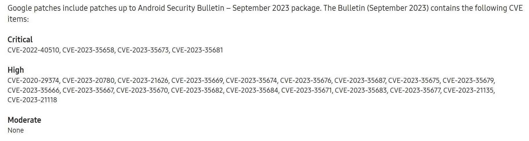 Google patches for the September security update for the Galaxy S23 and Galaxy S22 lines - Samsung pushes out important security update for U.S. Galaxy S23, S22, other models in other markets