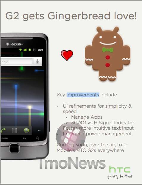 Internal flyer adds more credibility for Gingerbread "coming soon" to the T-Mobile G2