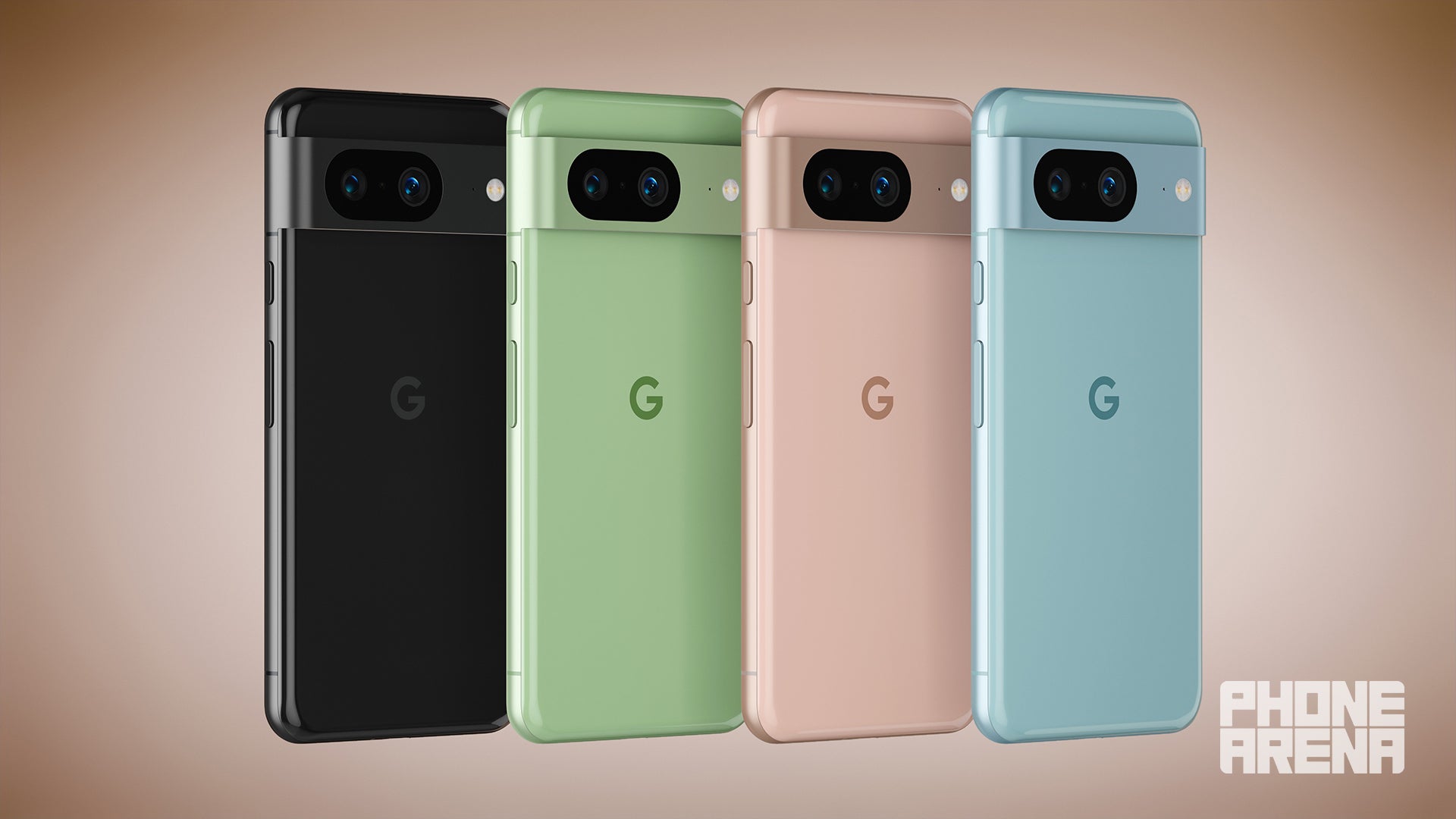 The Pixel 8 expected colors visualized (Image Source - PhoneArena) - Here are the expected Pixel 8 and 8 Pro colors visualized